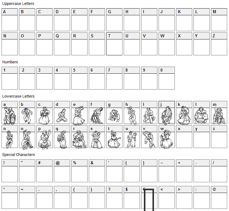 Macumbats Font Character Map