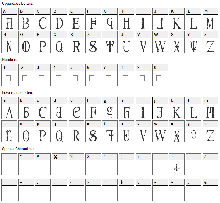 Magna Veritas Font Character Map