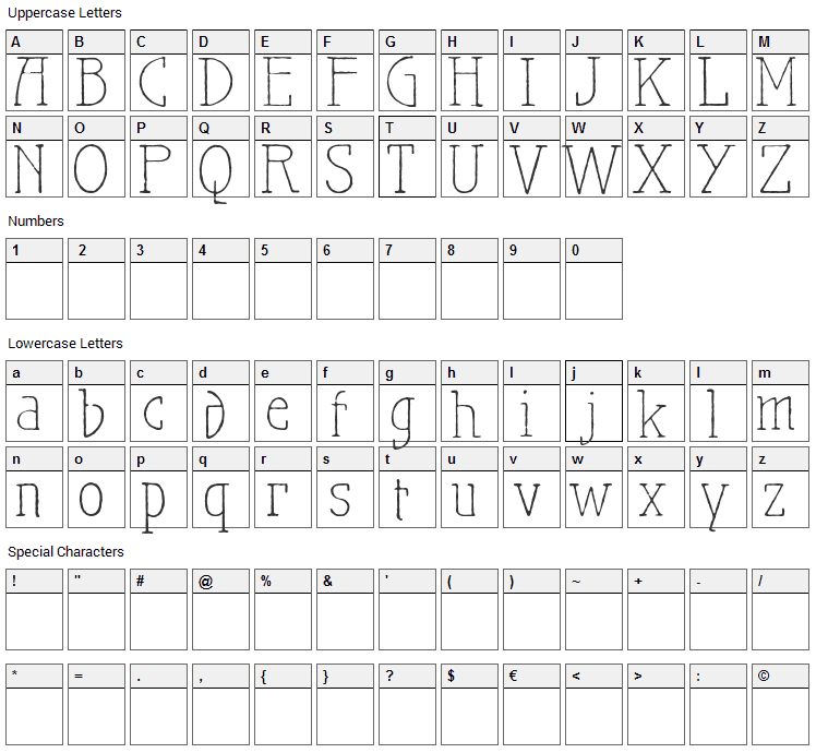 Maiers Nr.21 Pro Font Character Map