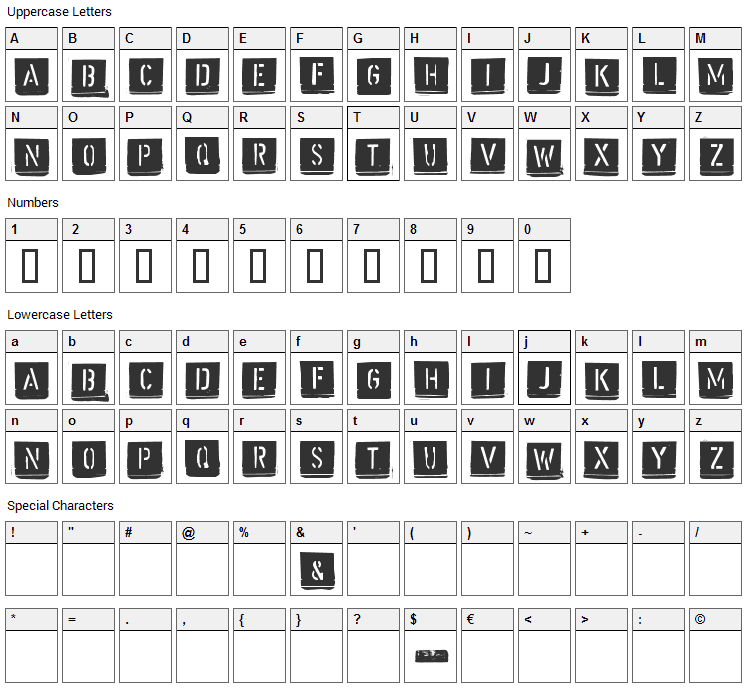 Malermeister Font Character Map