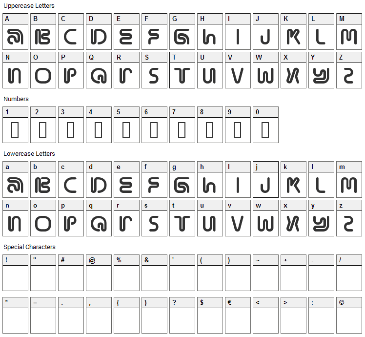 Mama Ft Font Character Map