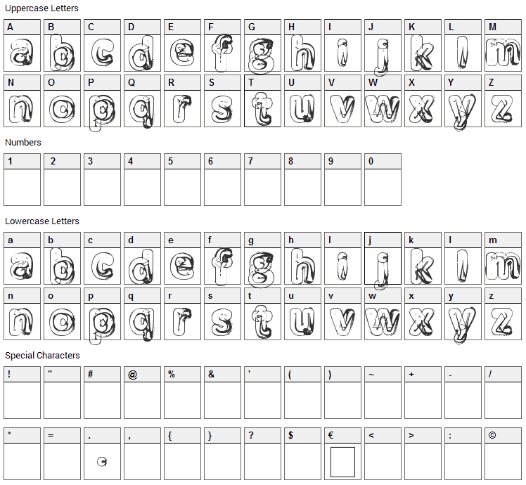 Manenschijn 02 Font Character Map