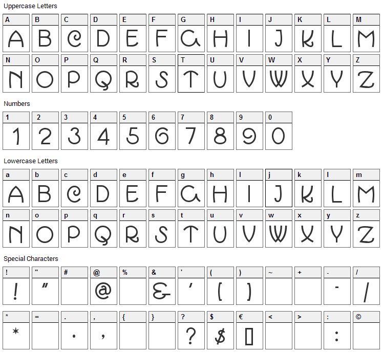 March Madness Font Character Map