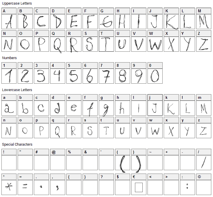 Maribel Font Character Map