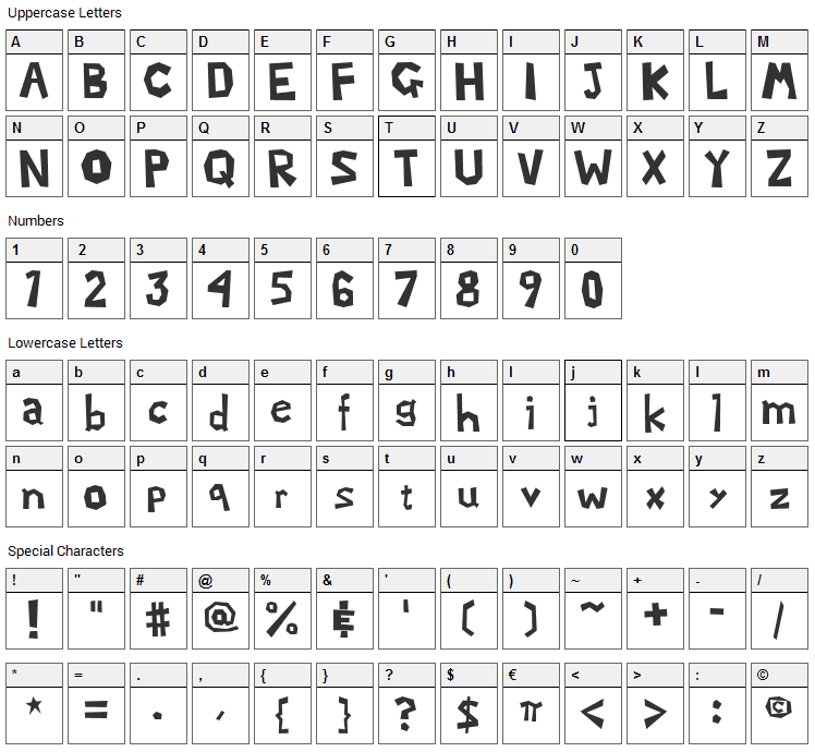 Mario Luigi 2 Font Character Map