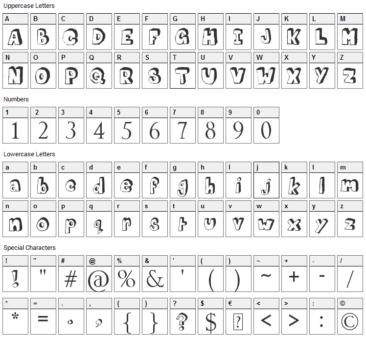 Mathematics Boredom Font Character Map