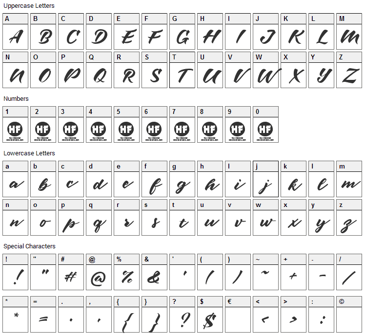 Maybe One Day Font Character Map