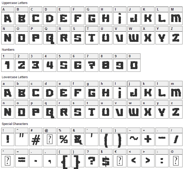 MB Element Font Character Map