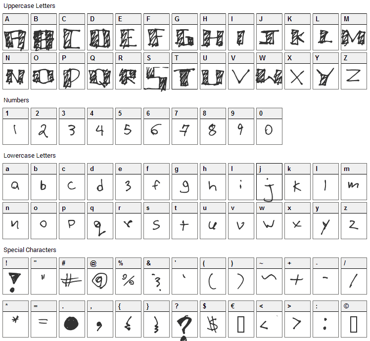 Mega Cherry Font Character Map