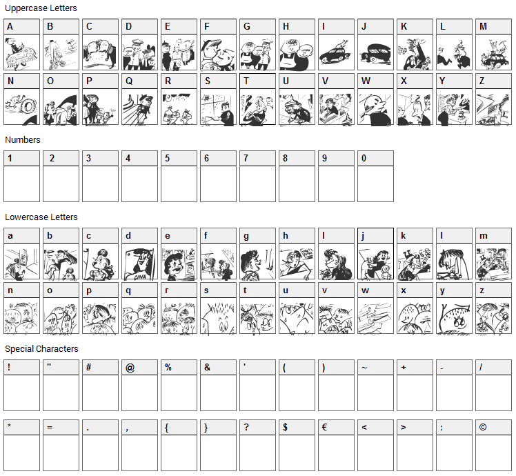 Menschenskinder Font Character Map