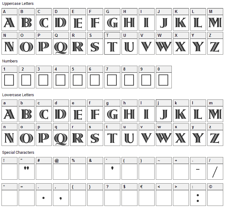Metroliner Font Character Map