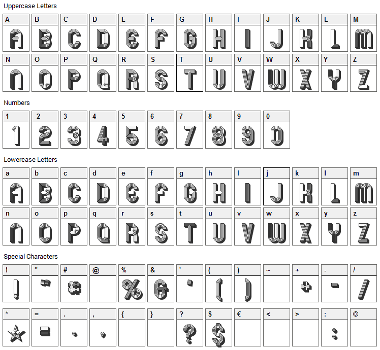 Mexcellent Font Character Map