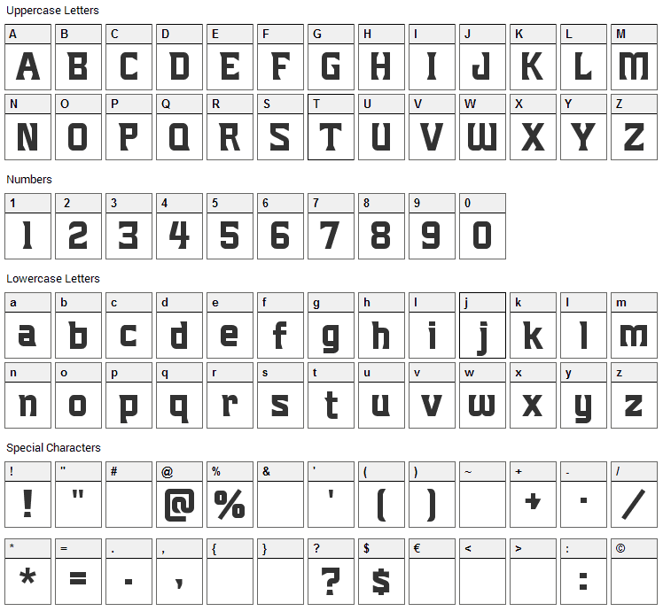 Mighty Mighty Friars Font Character Map