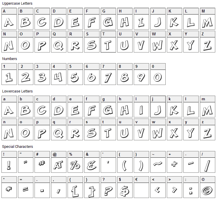 Minced Meat Font Character Map