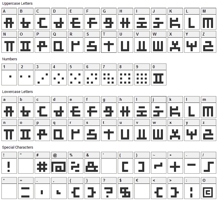 Mischstab Umbrella Patina Font Character Map