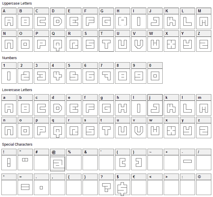 Miss Ellen Font Character Map