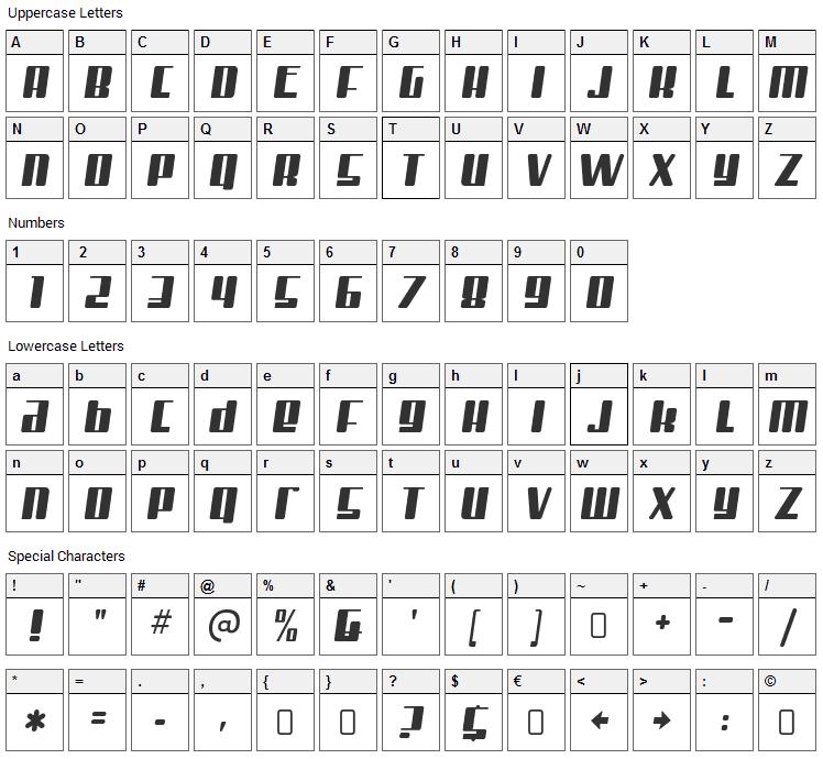 Mister Firley Font Character Map