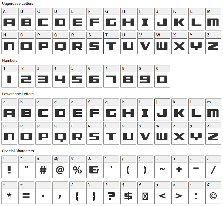 Misuse Font Character Map