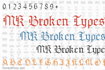 MK Broken Types Font