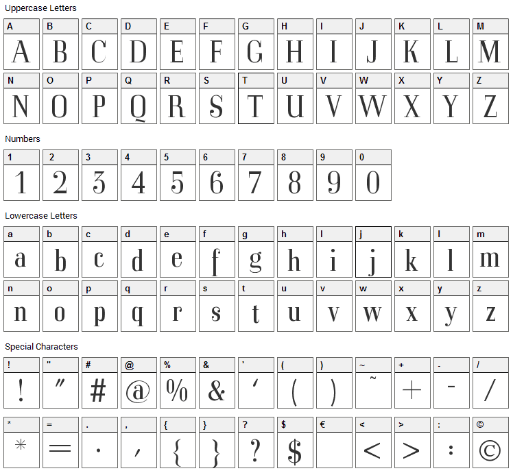 MKorsair Font Character Map