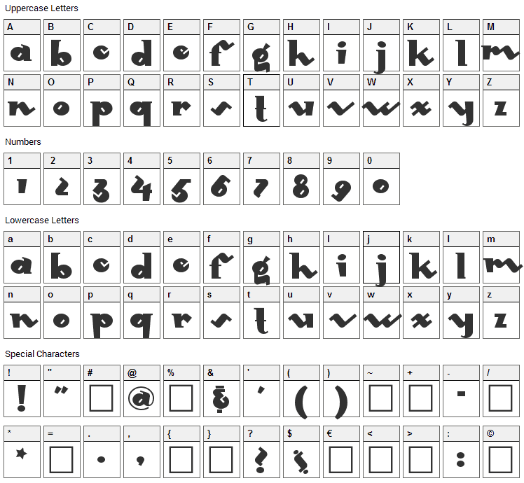 Mondo Redondo Font Character Map