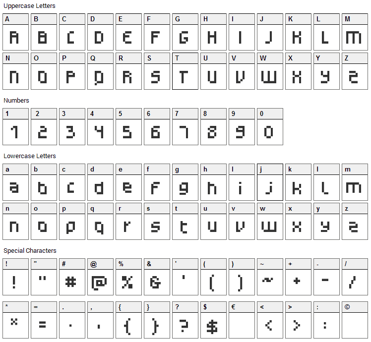 Monotype Gerhilt Font Character Map