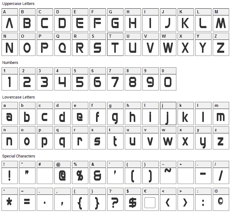 Mons Olympia Font Character Map