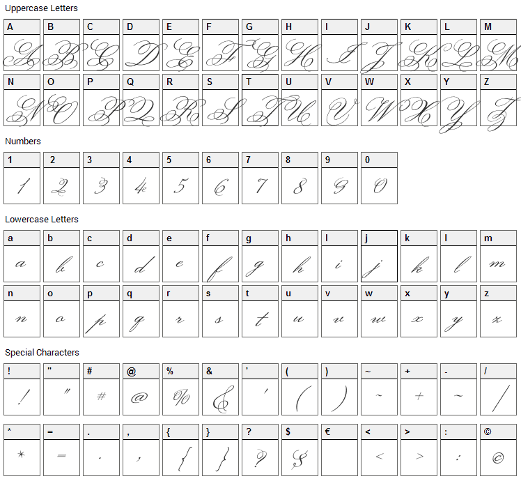 Monsieur La Doulaise Font Character Map