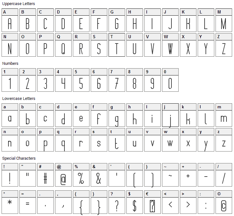 Montepetrum Font Character Map