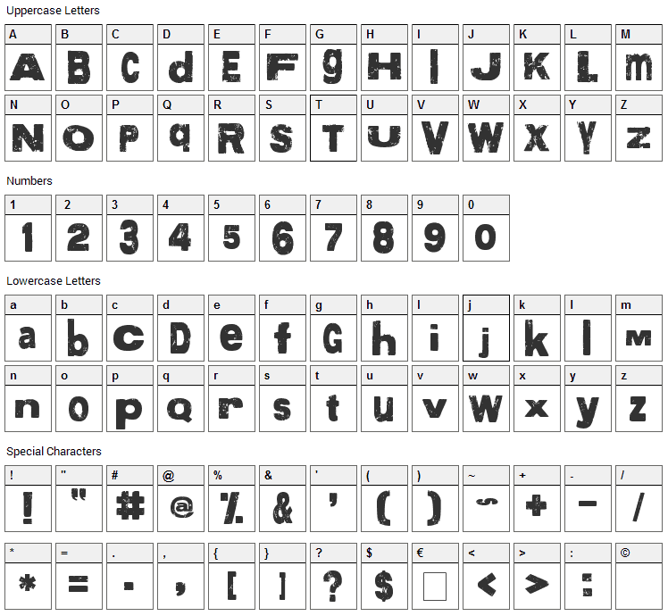 More than Enough Font Character Map