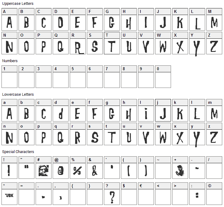 Morgus the Magnificent Font Character Map