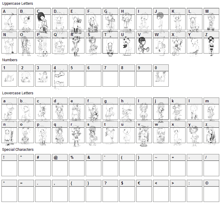 Morito Font Character Map