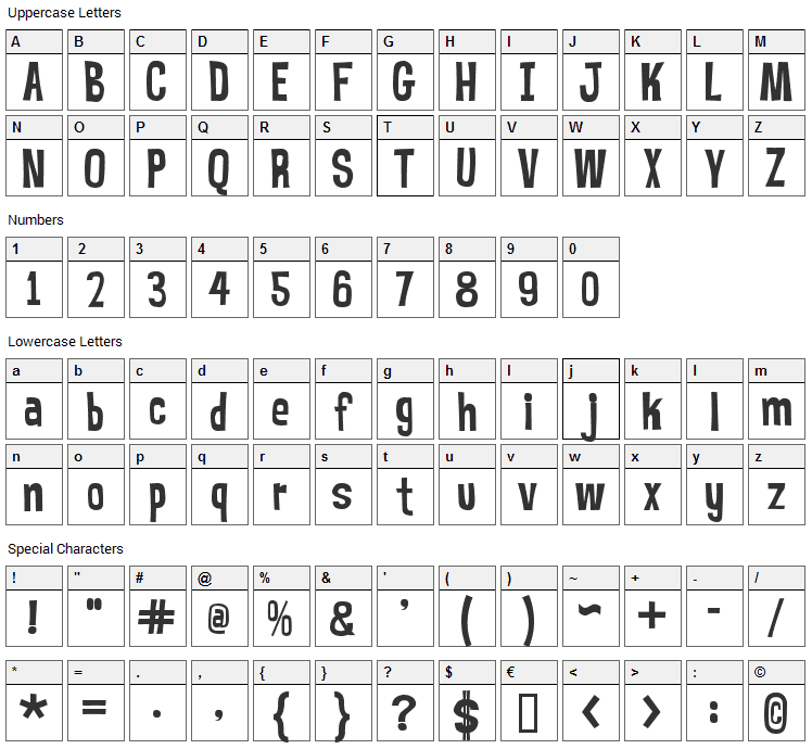 Mr. Bubble Font Character Map