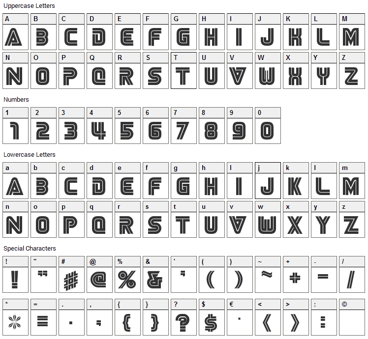 Mr. Robot Font Character Map