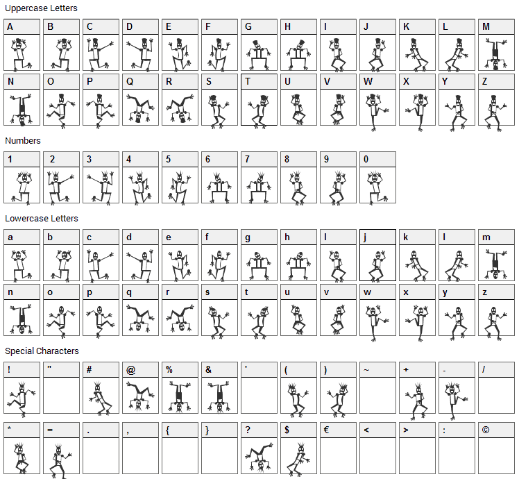 Mr Robot Funk Font Character Map