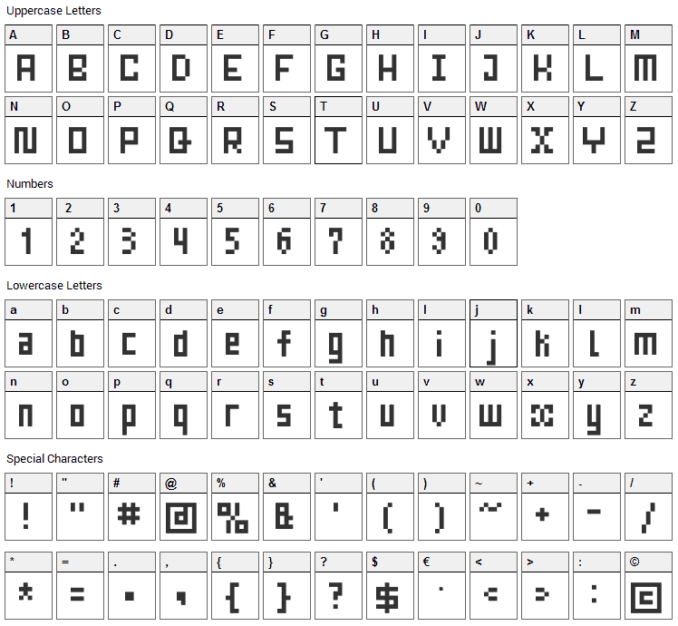 Mrs Kichinto Font Character Map