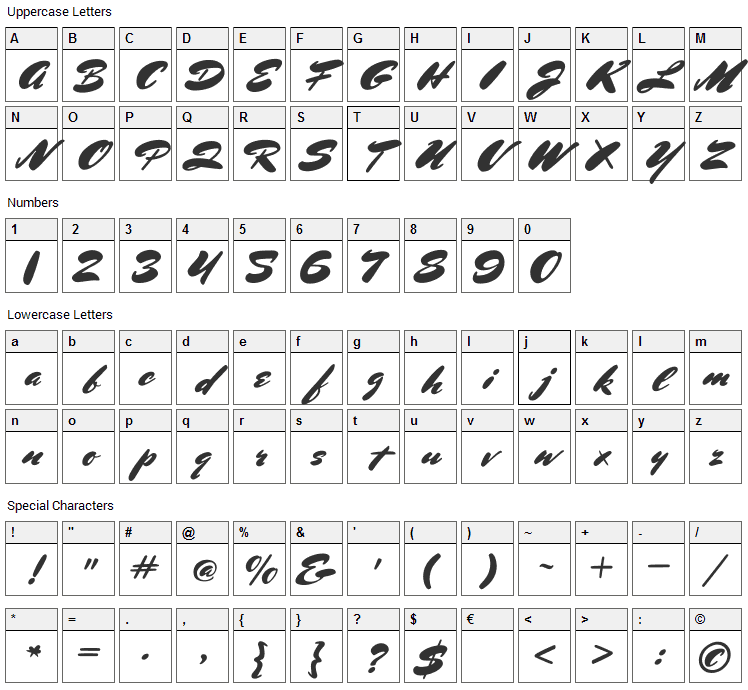 Mrs Sheppards Font Character Map