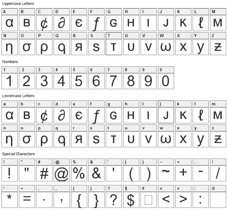 Msn Weird Font Character Map