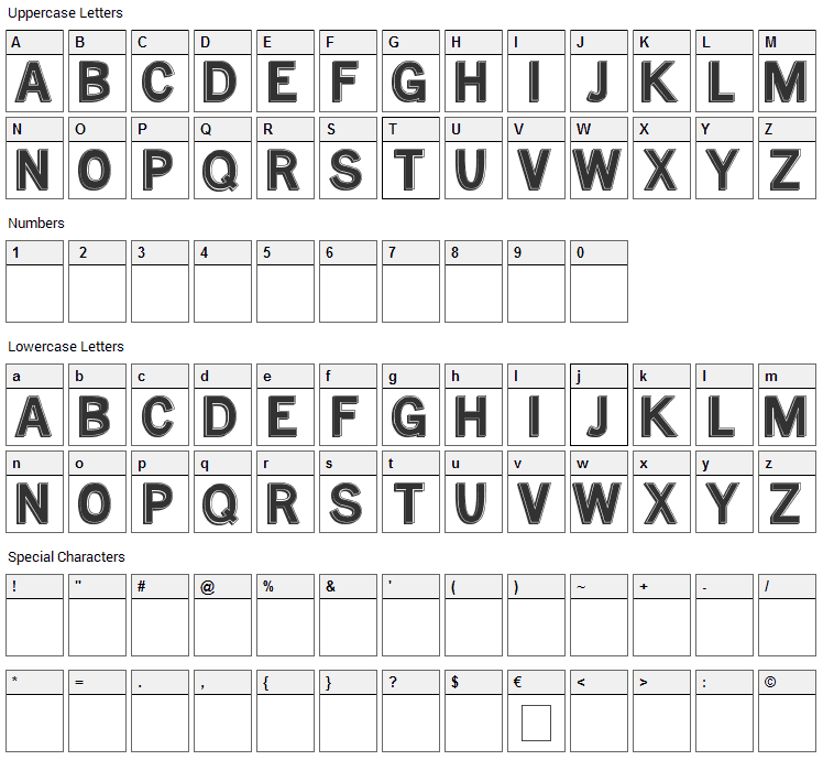 MTF Base Font Character Map