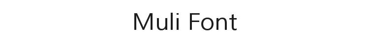 Muli Font Preview