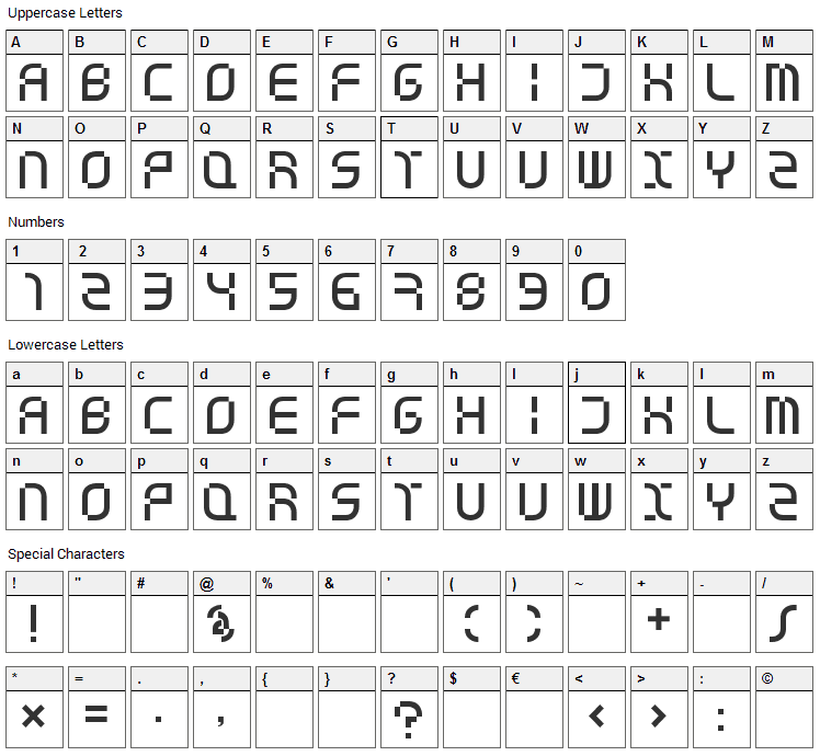 Music Television Selector Font Character Map