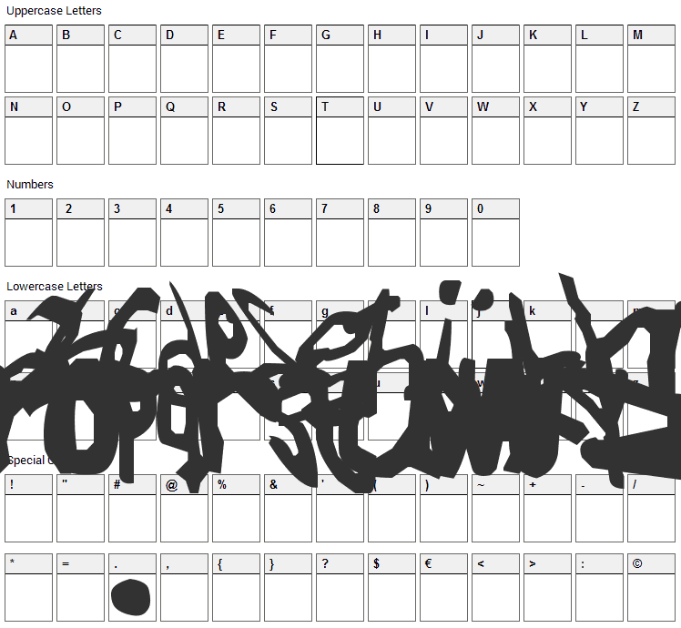 Naive Font Character Map