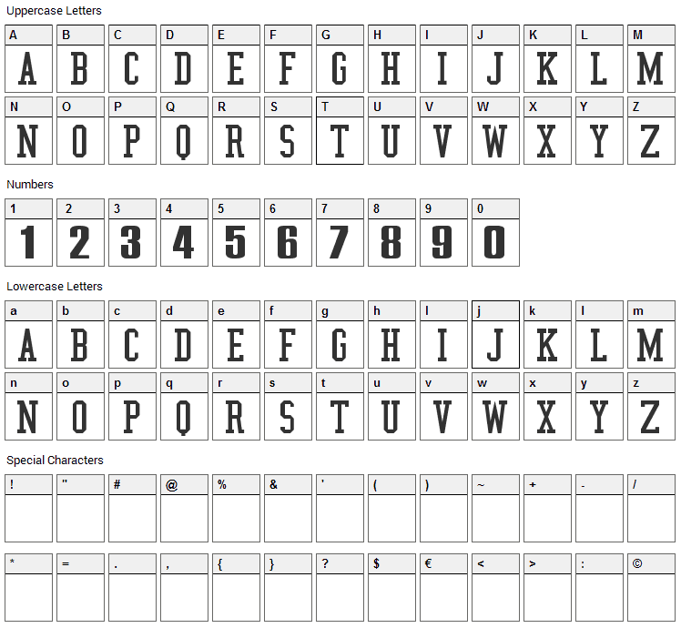 NBA Jazz Font Character Map