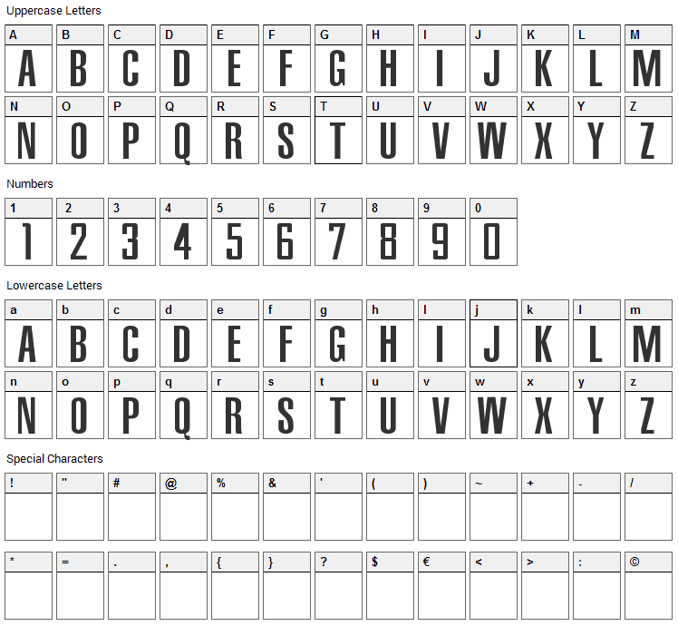 NBA Pacers Font Character Map