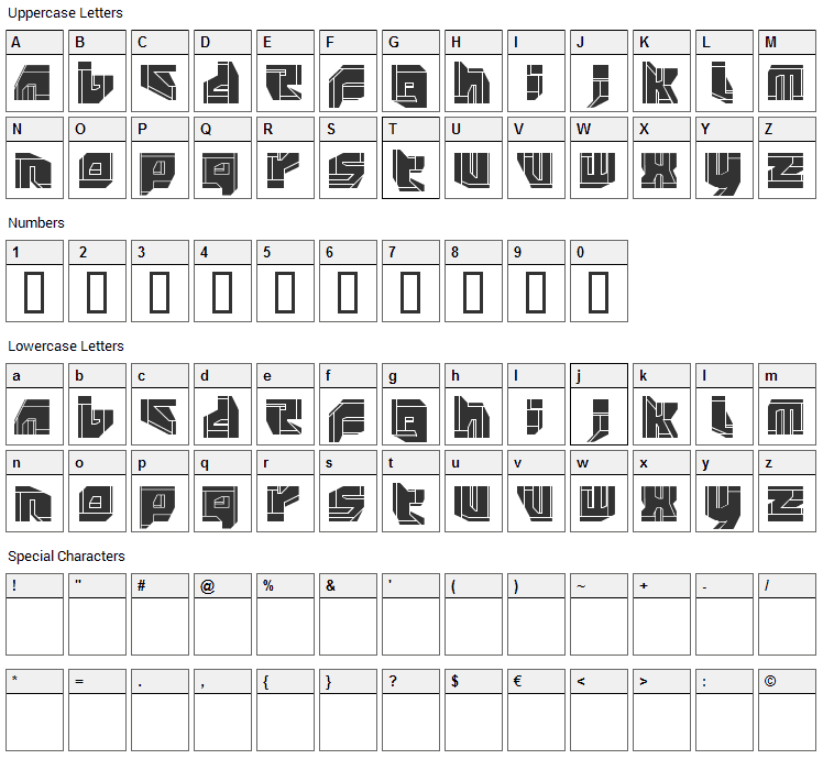 NeoPangaia Font Character Map