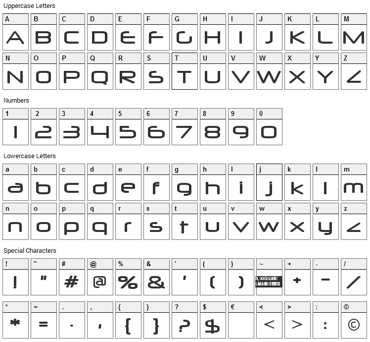 Neuropol Font Character Map