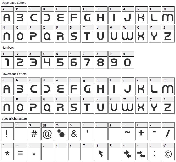 New World Vibes Font Character Map