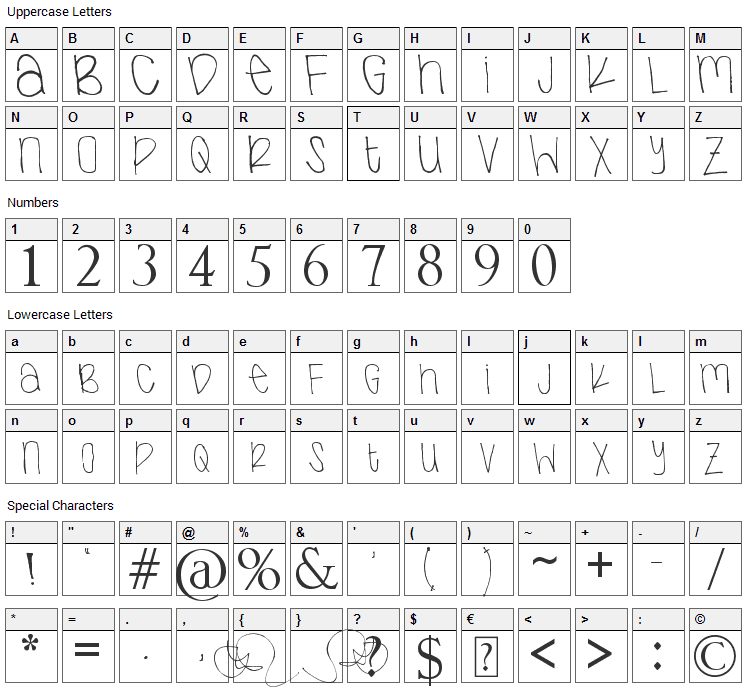 Next Font Character Map