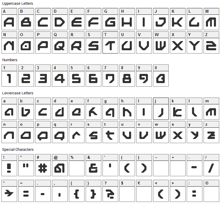 Next Games Font Character Map