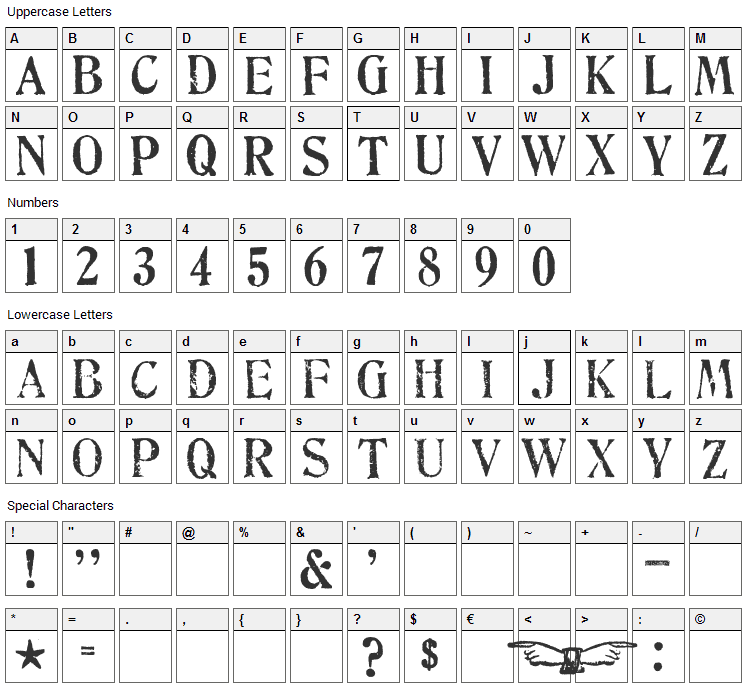 No 130 Fulton Street Font Character Map